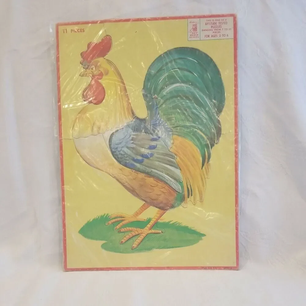 Vintage Milton Bradley Rooster Tray Puzzle Children 1995